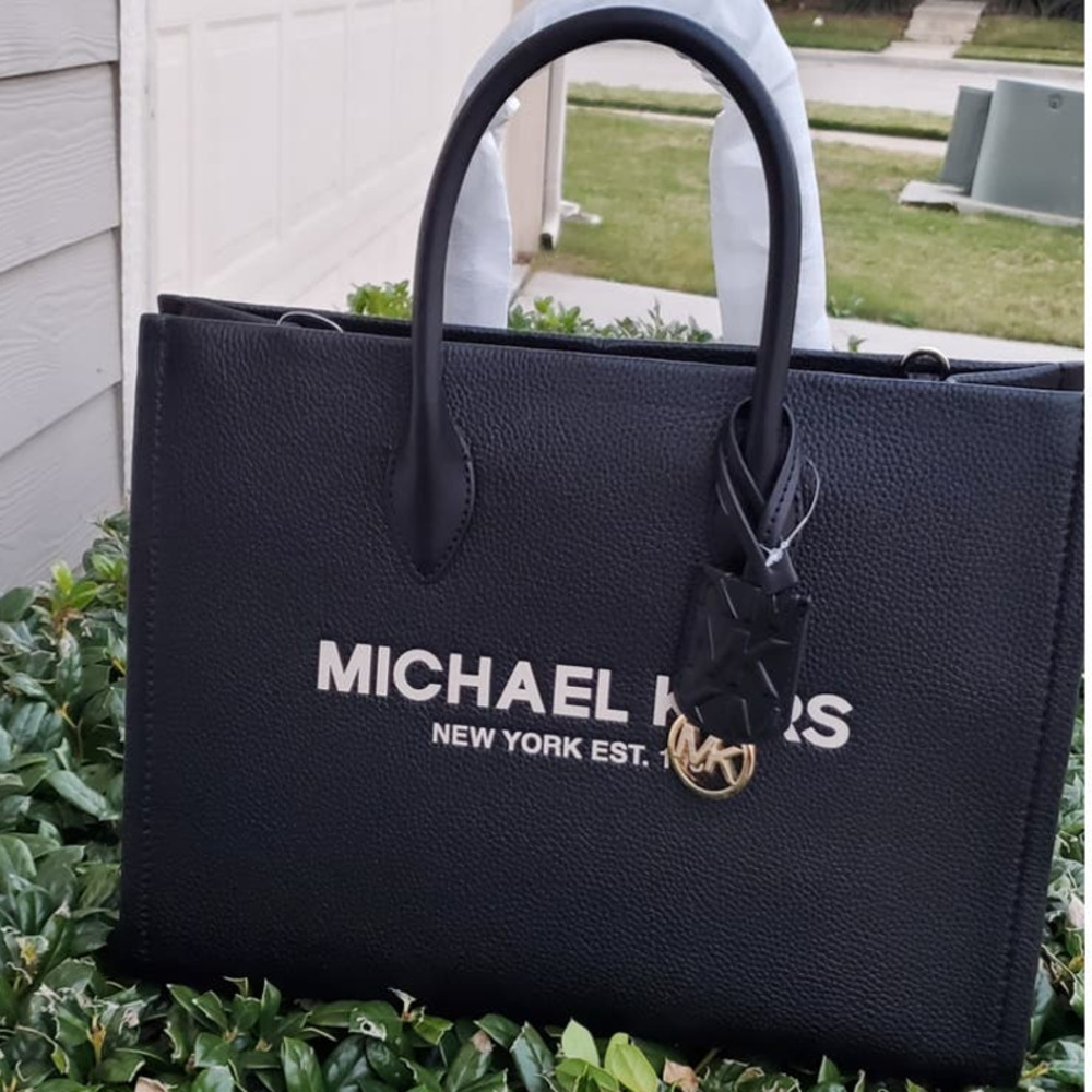 Michael Kors Purse Mirella Medium Tote Black Bag